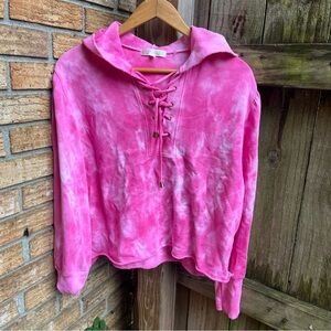LoveShackFancy Pink Lace-Up Sweatshirt